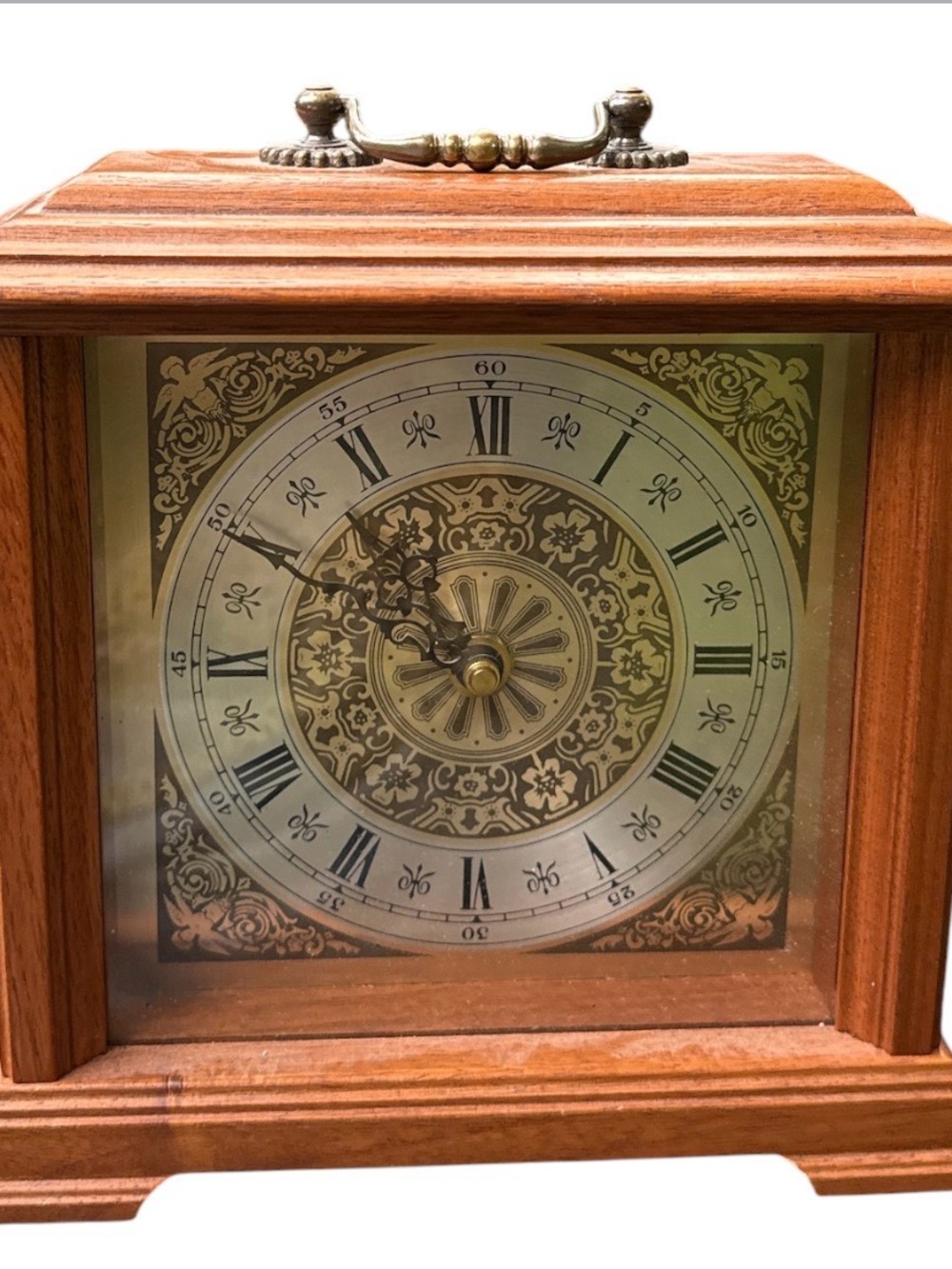 Classic Wood Mantel Clock Wall Decor - Brown